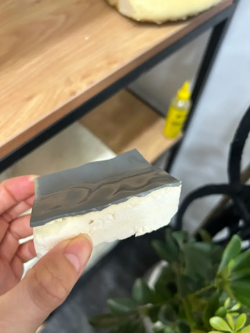 Hard PU sample — spray foam application