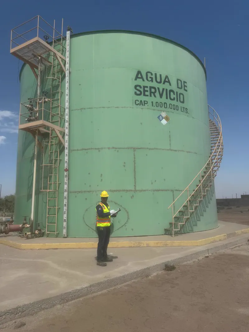 Industrial blue storage tanks — anti-corrosion coating
